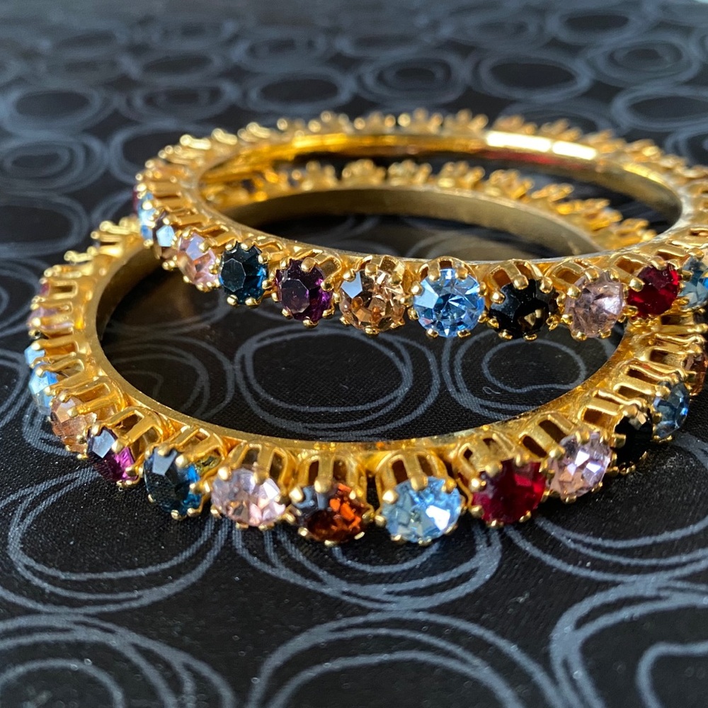 Gorgeous Multicolored Stone Bangles Set - image 5